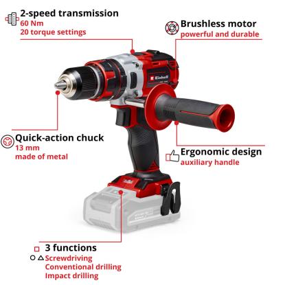 Einhell TP-CD 18 Li-i Brushless-Solo akku slagboremaskine, uden batteri og lader