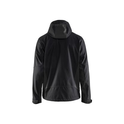 Blåkläder 4753 softshell jakke med hætte, sort/mørk grå