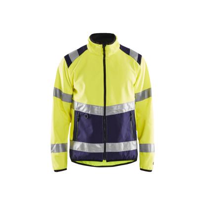 Blåkläder 4877 high vis light softshell jakke, hi-vis gul/marineblå