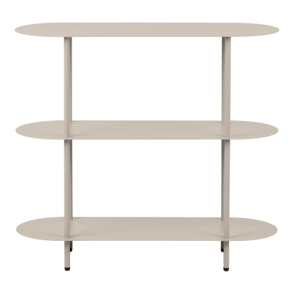 Rieti reol med tre hylder, metal, sand, 81 x 90 x 31 cm