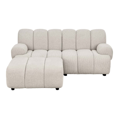 Taza 2,5 personers venstrevendt modulsofa med puf, sand