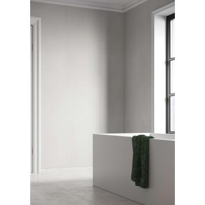 Fibo Cement vådrumspanel med 60 x 60 cm fliselook, 10 x 600 x 2400 mm, grey cement silk