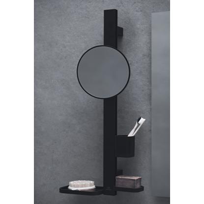 Ideal Standard Alu+ spejl med hylder, mat sort, Ø20,5 cm
