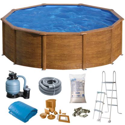 Gre by Swim & Fun rund pool, trælook - Ø460 x 120 cm