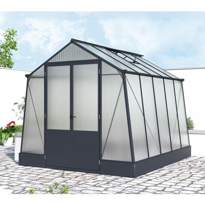 Westmann Aurora 810 drivhus, aluminium/polycarbonat, antracitgrå - 7,6 m²