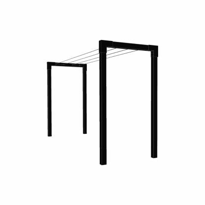 PLUS Cubic tørrestativ model 2, trykimprægneret, sort, 108 x 400 x 199 cm