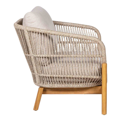Terracina loungestol med hynde, akacie, beige
