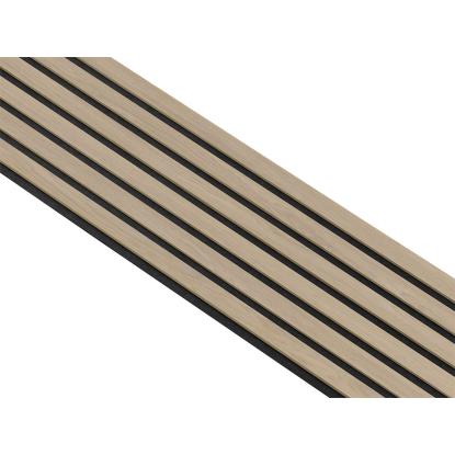I-Wood Basic Original akustikpanel, hvid olieret, sort filt og lys kerne, egefiner, 16 x 300 mm 