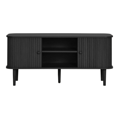 Nikko TV-bænk, sort fyr, 113 cm