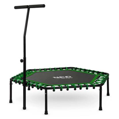 Neo sport fitnesstrampolin med justerbar t-håndtag, grøn, Ø127 cm