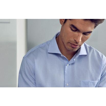 Seven Seas SS20 Fine Twill California skjorte, modern, lys blå