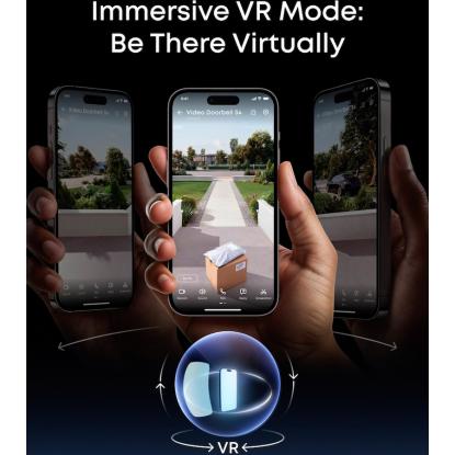 eufy S4 videodørklokke med Mini Chime, 180° panorama, 3K, sort