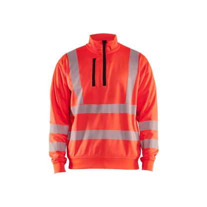 Blåkläder 3564 high vis sweatshirt half zip, hi-vis rød