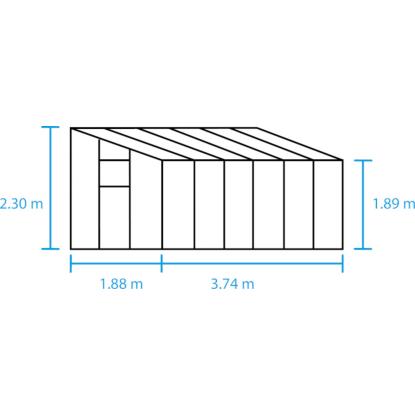 Halls Qube Lean-to 612 drivhus 7,1 m², sort, 3 mm hærdet glas