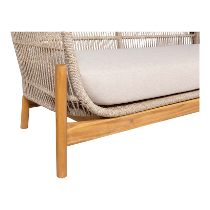 Terracina loungesofa med hynde, akacie, beige