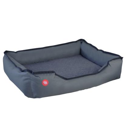 Glovii hunde- og katteseng med varme, vaskbar, GPETB, 45W, 84 x 64 cm, grå