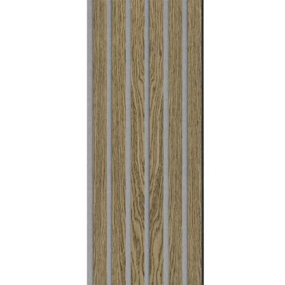 I-Wood Basic Original akustikpanel, mørkebrun olieret, grå filt og sort kerne, egefiner, 17 x 300 mm 