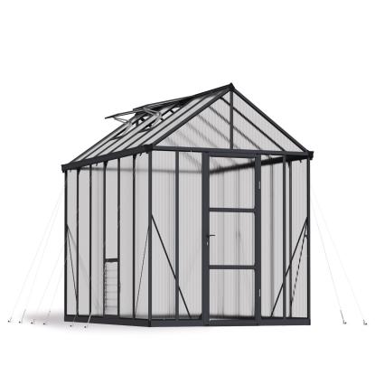 Canopia by Palram Glory drivhus, 9,2 m², grå, 10 mm poly, inkl. sokkel