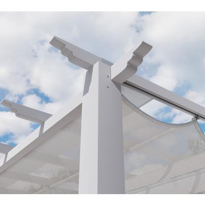 Paragon Outdoor Florenz 1116 pergola, aluminium, hvid, hvidt tekstil, 236 x 505 x 350 cm