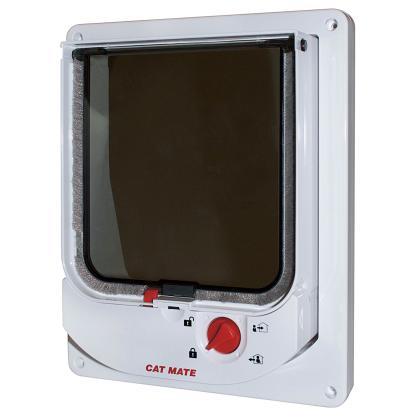 Cat Mate K254W kattedør med 4-vejs lås og magnet, hvid