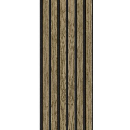 I-Wood Medio+ Original akustikpanel, mørkebrun olieret, sort filt og sort kerne, egefiner, 17 x 300 mm