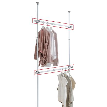 WENKO Hercules tøjstang, 3 x 75-120 cm, hvid - 2 stk.