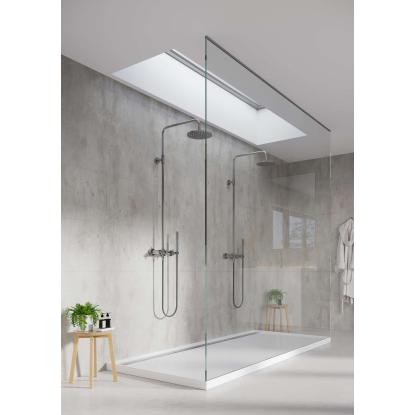 Fibo Cement vådrumspanel med 60 x 40 cm fliselook, 10 x 600 x 2400 mm, cracked cement silk