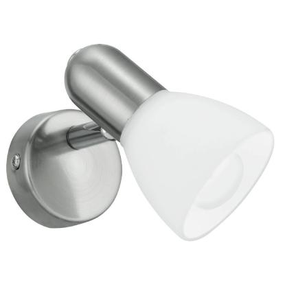 EGLO PALMA spotlampe, E14, børstet stål/hvid