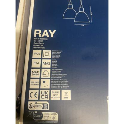 Nordlux pendel Ray 2-kit E14 krom/opal