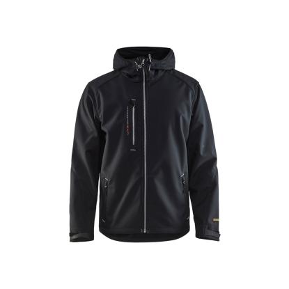 Blåkläder 4949 softshell jakke med hætte, sort/sølv