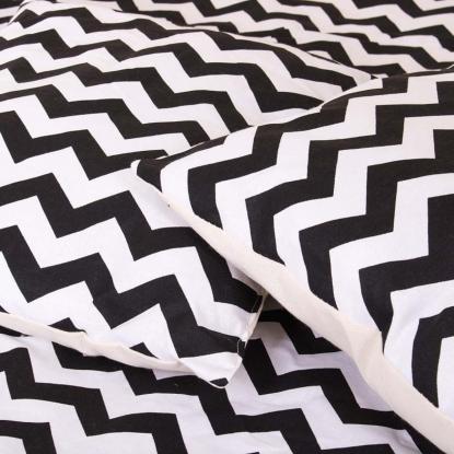 Tipi Wigwam telt med to puder, zigzag mønster, beige/sort