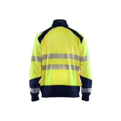 Blåkläder 3558 high vis sweatshirt full zip, hi-vis gul/marineblå