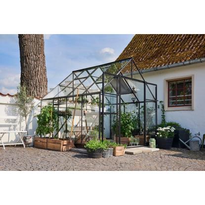Halls Qube+ 88 drivhus 6,6 m², sort, 3 mm hærdet glas