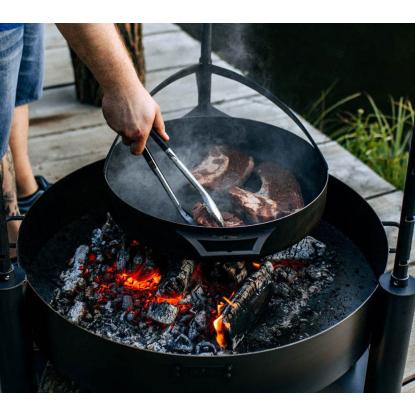 Cook King stegepande med håndtag til Bandito og Montana X bålsted, naturstål, sort, Ø50 cm
