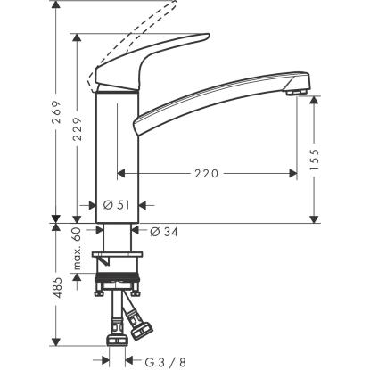 hansgrohe Focus 160 køkkenarmatur med lav tud, krom