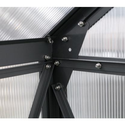 Westmann Flora 68 drivhus, aluminium/polycarbonat, antracitgrå - 4,84 m²
