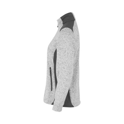 ID 0851 cardigan, strikfleece, dame, grå melange