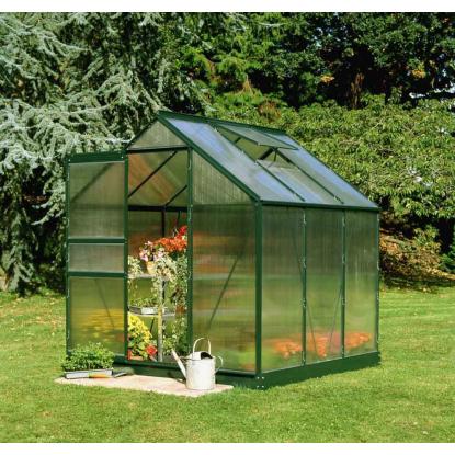 Halls Popular drivhus 3,8 m², grøn, 4 mm poly