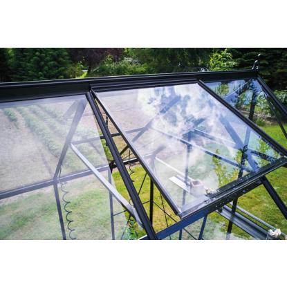 Halls Icon 8 drivhus 8,1 m², sort, 3 mm hærdet glas