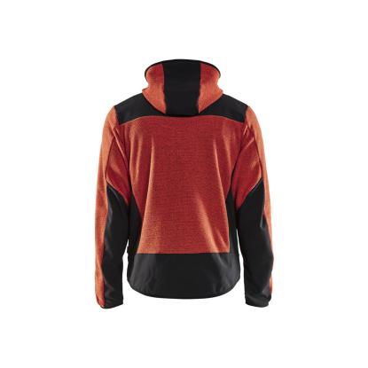 Blåkläder 5940 strikket jakke med softshell, brændt rød/sort