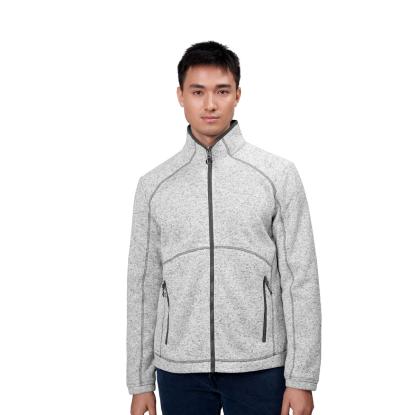ID 0847 Zip-n-Mix strikfleece cardigan, melange, grå melange