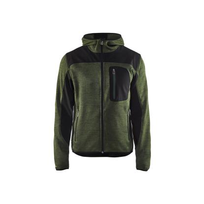 Blåkläder 4930 strikket jakke med softshell, armygrøn/sort