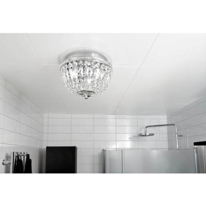 Armaturhantverk Adelsö plafond med krystaller, IP21, Ø30 cm