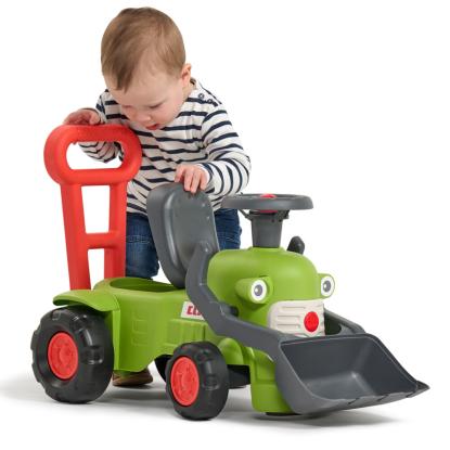FALK Claas Vintage traktor med rat, horn og skubbehåndtag, grøn