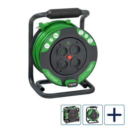 Thorsman HO5VVF kabeltromle med 4 udtag, IP20