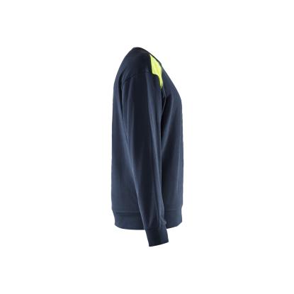 Blåkläder 3580 sweatshirt, mørk marineblå/hi-vis gul