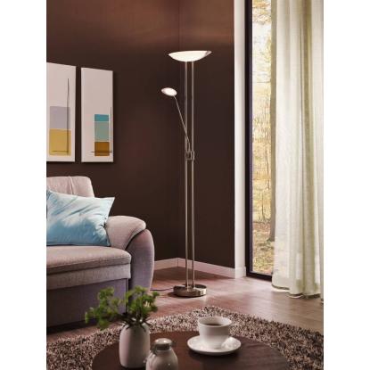 EGLO BAYA LED gulvlampe, H180 cm, dæmpbar, stål/hvid