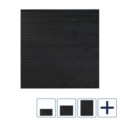 PLUS Plank profilhegn, sort/nåletræ