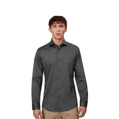 Seven Seas SS20 Fine Twill California skjorte, modern, mørk grå