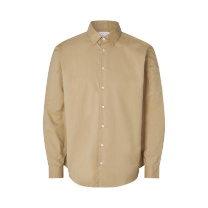 Seven Seas S66 Poplin skjorte med stretch, sand